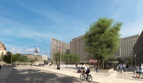 Det nye regjeringskvartalet fra Akersgata. Foto: Statsbygg, Team Urbis. Nordic Office of Architecture.