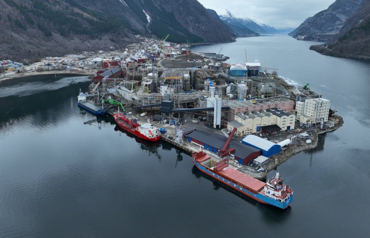 Boliden Odda sett ovenfra. Foto: Kai-Inge Melkeraae, Boliden.