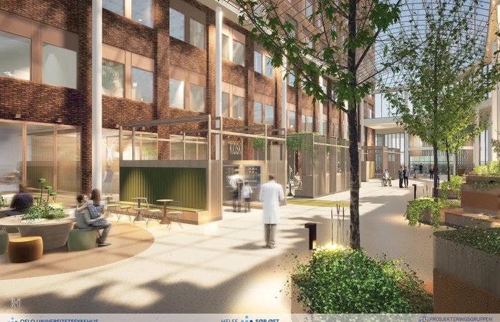 Nye Rikshospitalet. Illustrasjon: Prosjekteringsgruppen Nye Rikshospitalet.