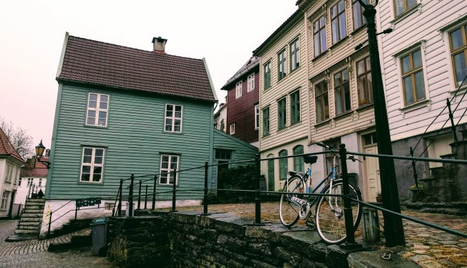 Grønt hus i bykjerne
