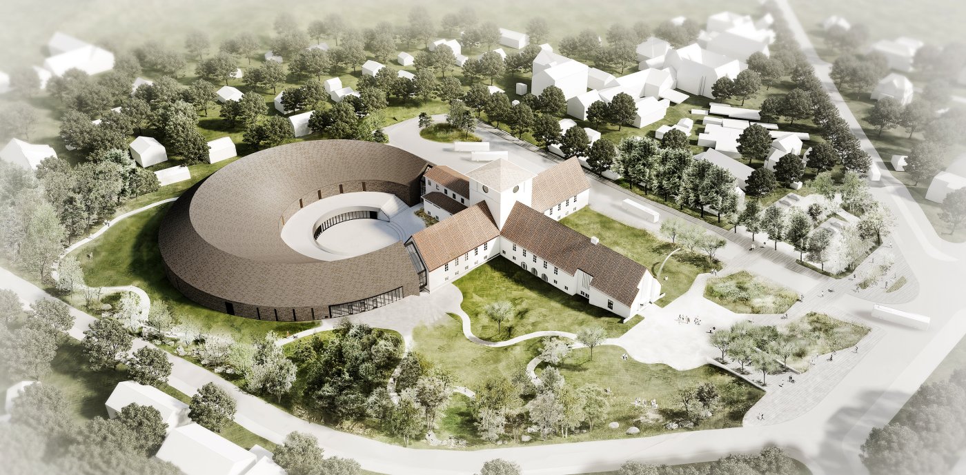 Det nye Vikingtidsmuseet i fugleperspektiv. Foto_AART Architects
